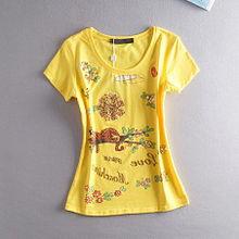 明星孔雀蓝体恤